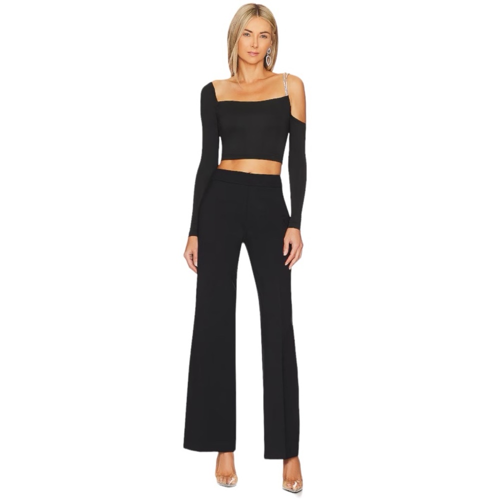 Spanx Womens Size M Black Stretch The Perfect Wide Leg Pant